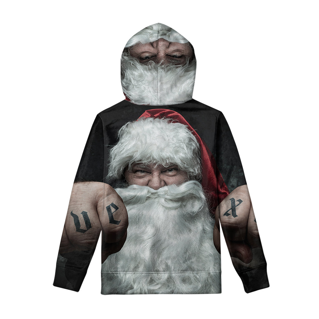 Love Xmas Santa Claus Print Pullover Hoodie