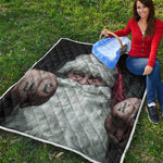 Love Xmas Santa Claus Print Quilt