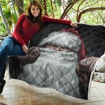 Love Xmas Santa Claus Print Quilt
