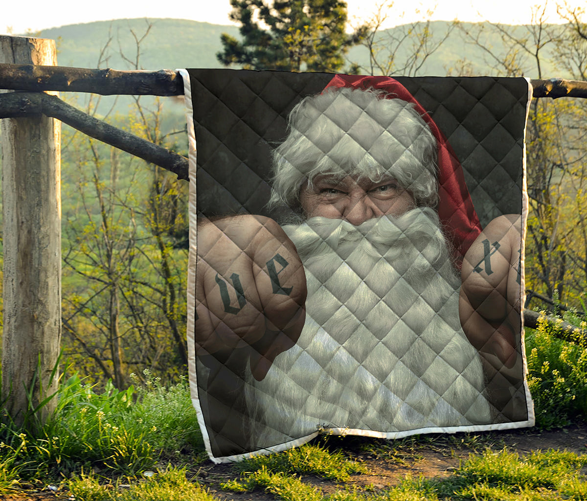Love Xmas Santa Claus Print Quilt
