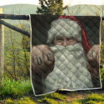 Love Xmas Santa Claus Print Quilt