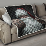 Love Xmas Santa Claus Print Quilt