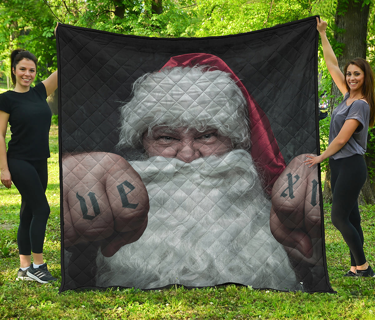 Love Xmas Santa Claus Print Quilt