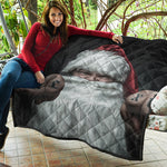 Love Xmas Santa Claus Print Quilt