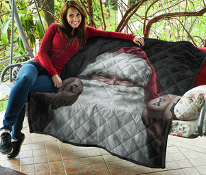 Love Xmas Santa Claus Print Quilt
