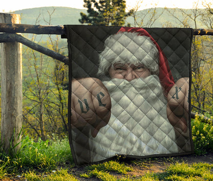 Love Xmas Santa Claus Print Quilt