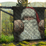 Love Xmas Santa Claus Print Quilt