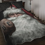 Love Xmas Santa Claus Print Quilt Bed Set
