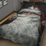Love Xmas Santa Claus Print Quilt Bed Set