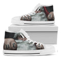 Love Xmas Santa Claus Print White High Top Sneakers