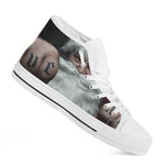 Love Xmas Santa Claus Print White High Top Shoes
