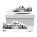 Love Xmas Santa Claus Print White Low Top Sneakers