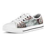 Love Xmas Santa Claus Print White Low Top Shoes
