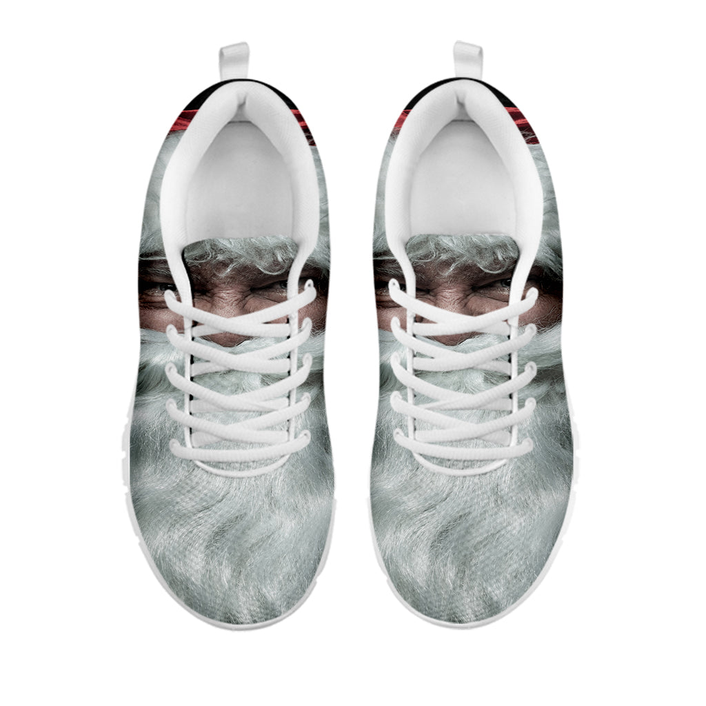 Love Xmas Santa Claus Print White Sneakers
