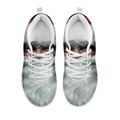 Love Xmas Santa Claus Print White Sneakers
