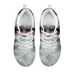 Love Xmas Santa Claus Print White Sneakers