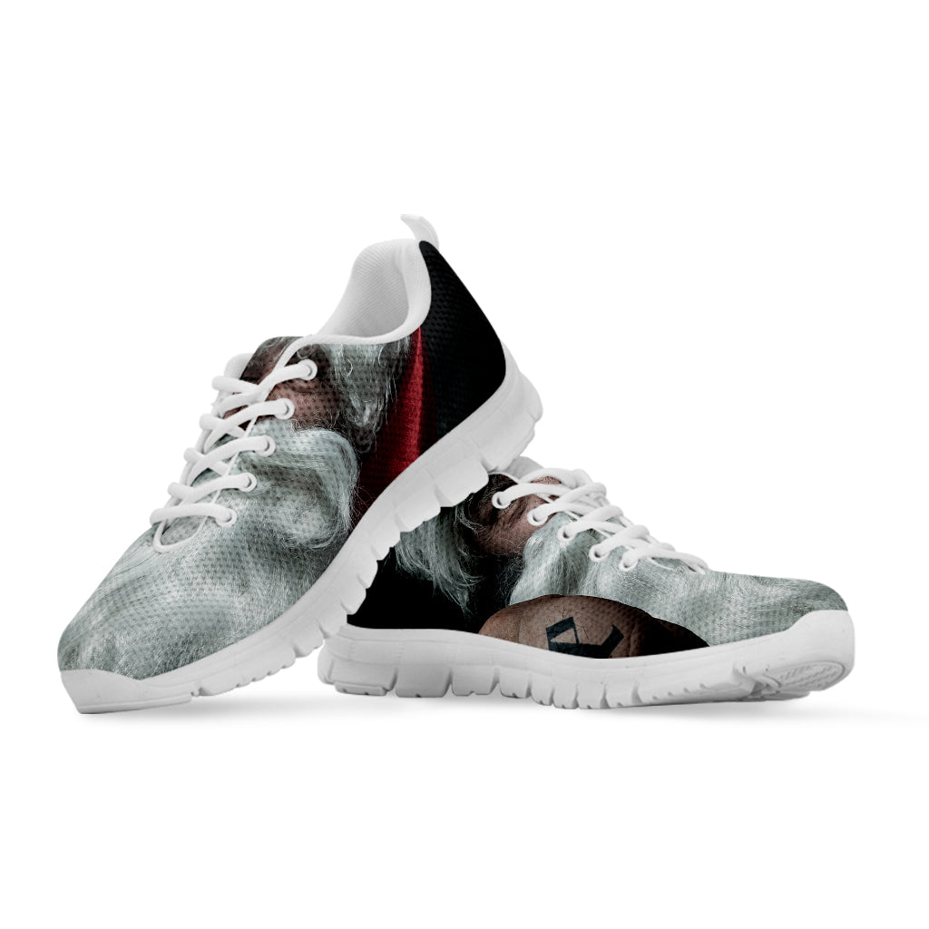 Love Xmas Santa Claus Print White Sneakers