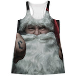 Love Xmas Santa Claus Print Women's Racerback Tank Top