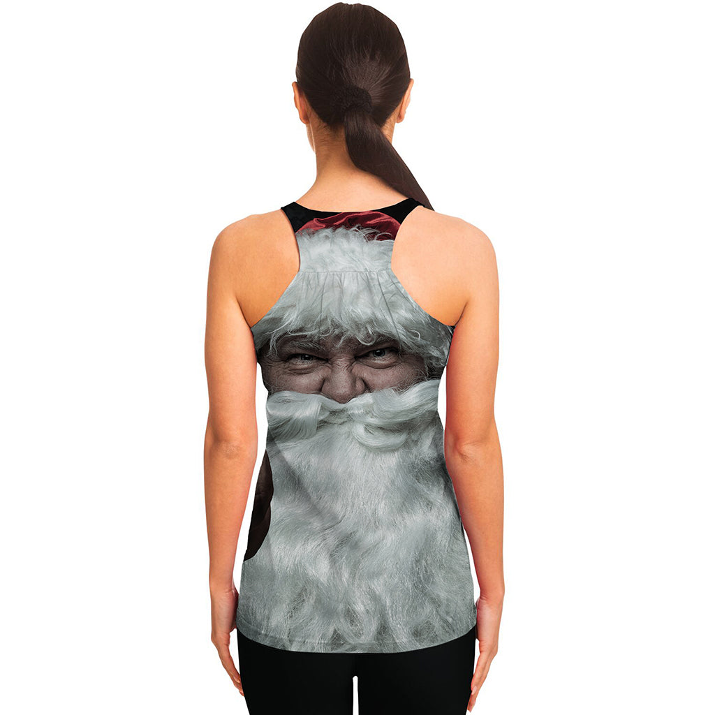 Love Xmas Santa Claus Print Women's Racerback Tank Top