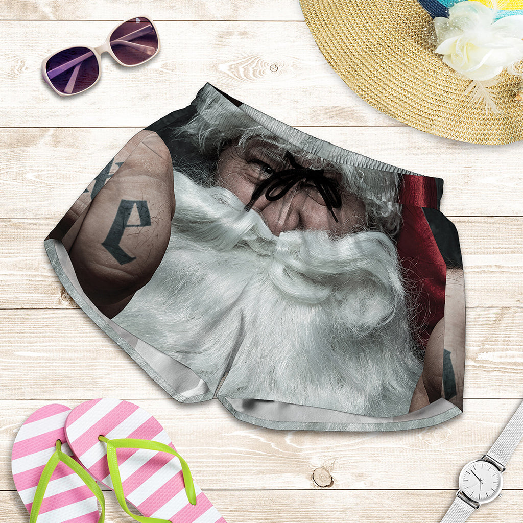 Love Xmas Santa Claus Print Women's Shorts