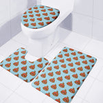 Lovely Poop Pattern Print 3 Piece Bath Mat Set