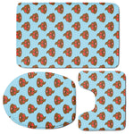 Lovely Poop Pattern Print 3 Piece Bath Mat Set