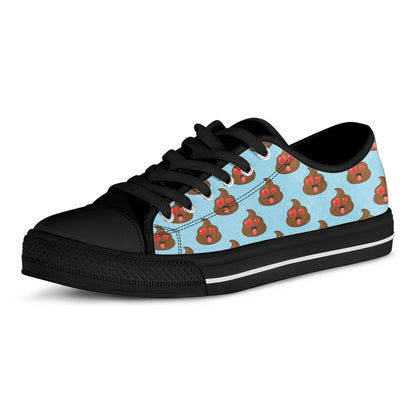Lovely Poop Pattern Print Black Low Top Shoes