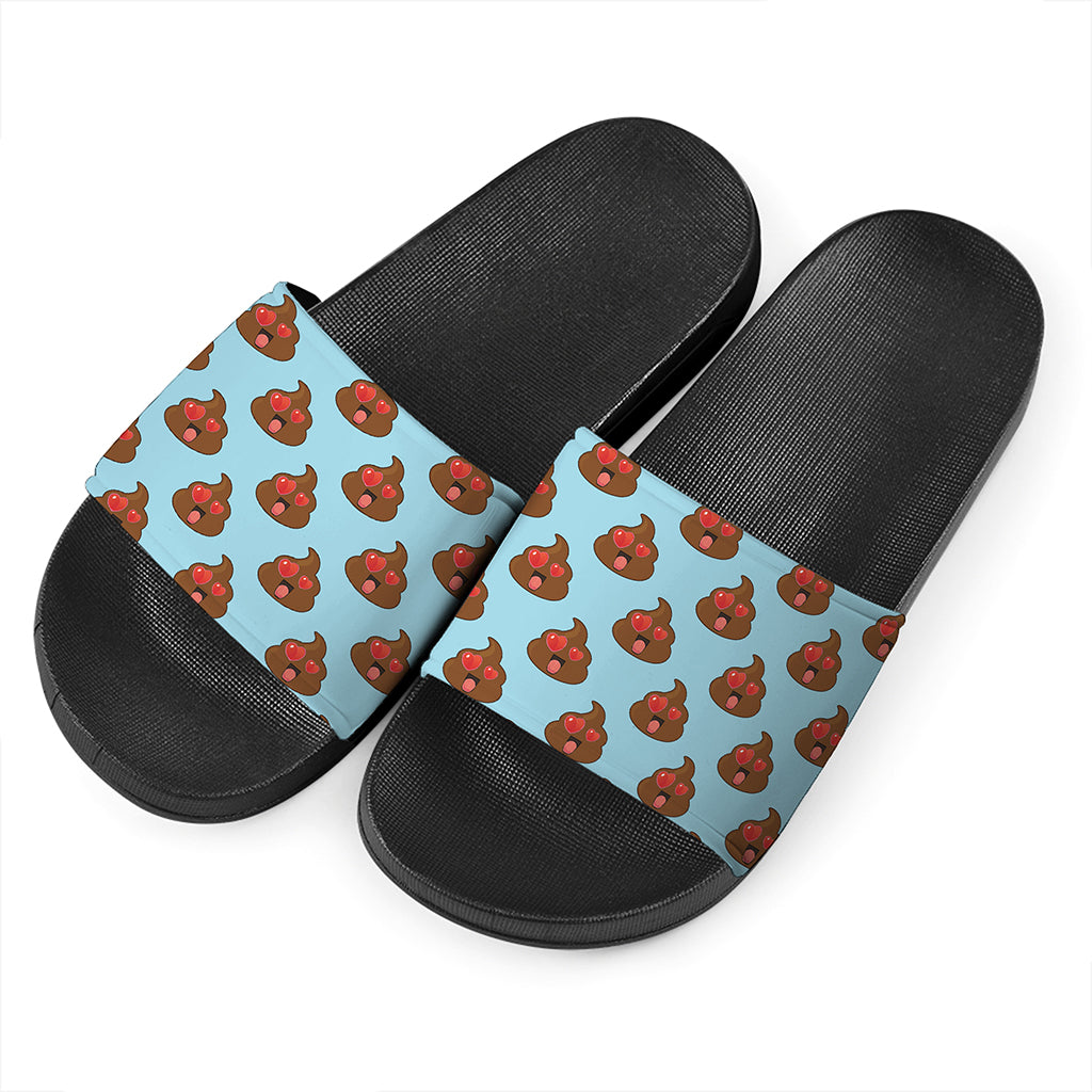 Lovely Poop Pattern Print Black Slide Sandals