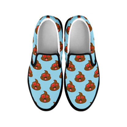 Lovely Poop Pattern Print Black Slip On Shoes