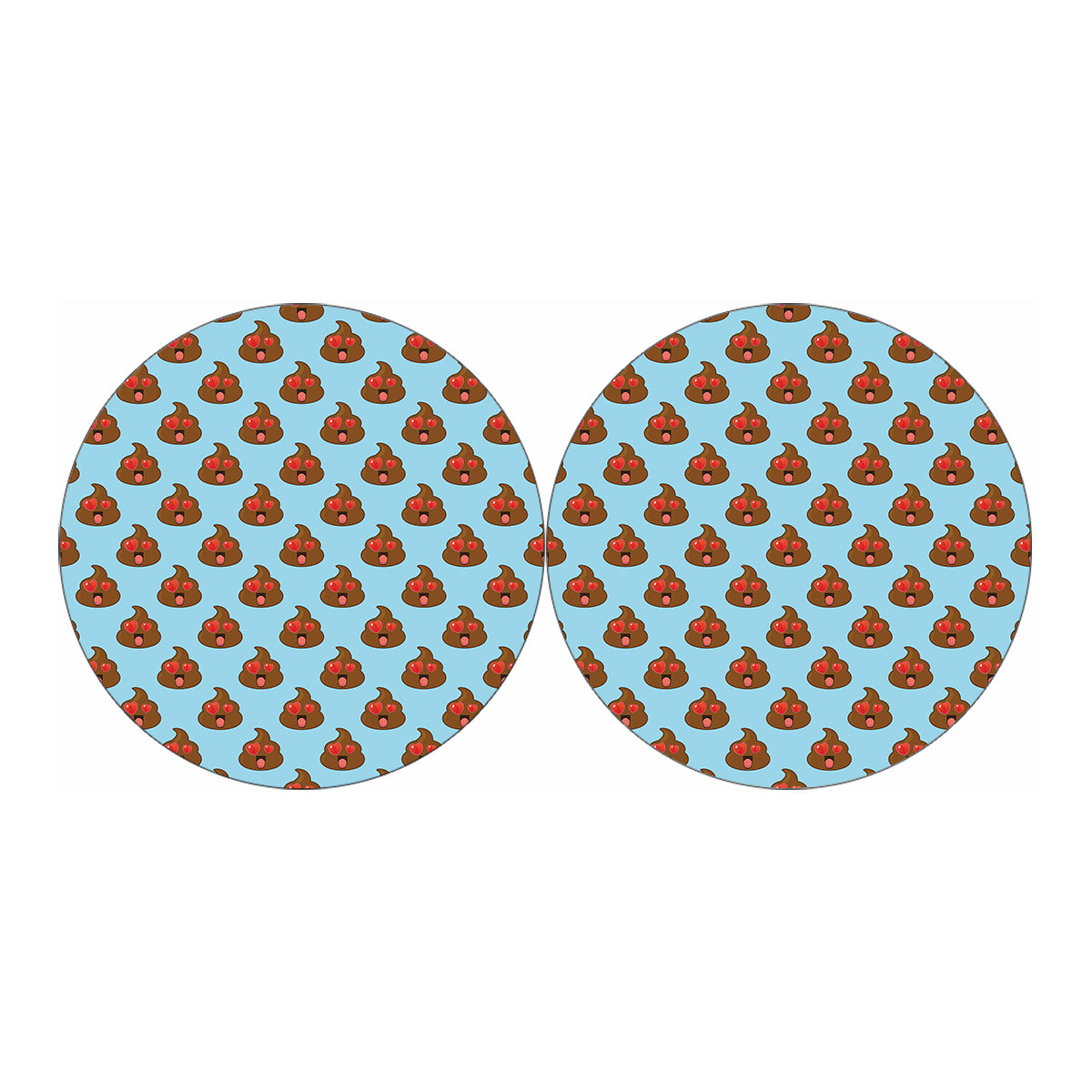 Lovely Poop Pattern Print Car Coasters