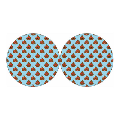 Lovely Poop Pattern Print Car Coasters