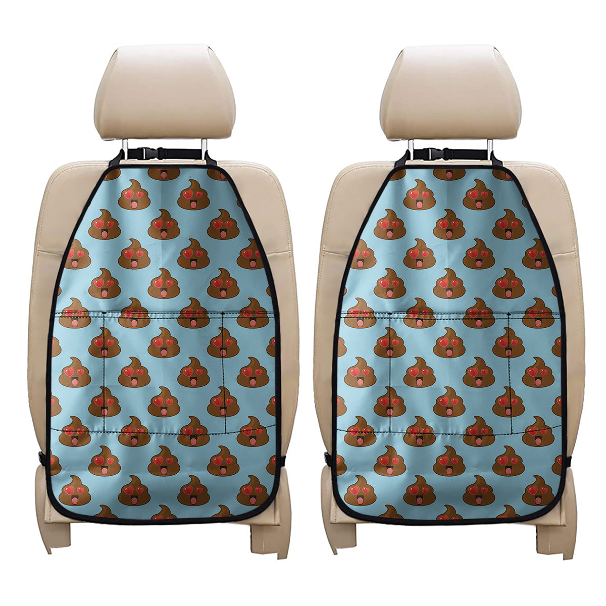 Lovely Poop Pattern Print Car Seat Organizers