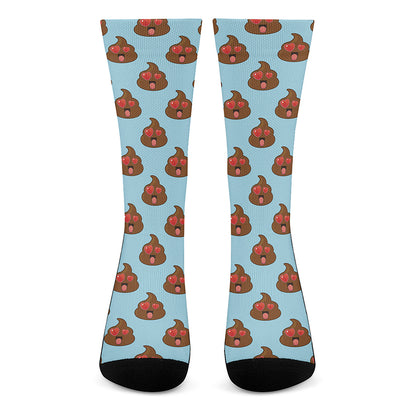 Lovely Poop Pattern Print Crew Socks