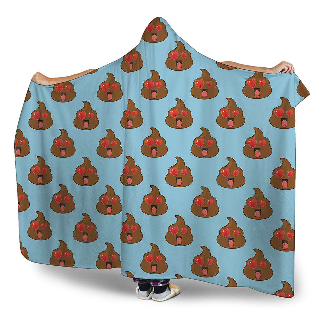 Lovely Poop Pattern Print Hooded Blanket