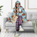 Lovely Poop Pattern Print Hooded Blanket