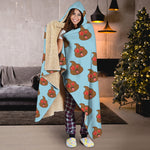Lovely Poop Pattern Print Hooded Blanket
