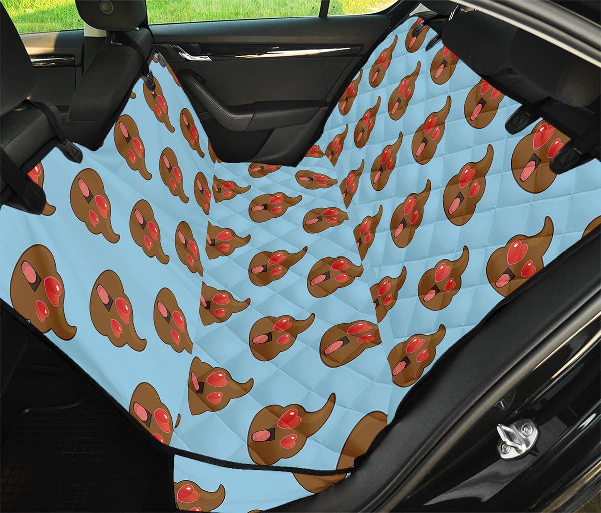 Lovely Poop Pattern Print Pet Car Back Seat Cover
