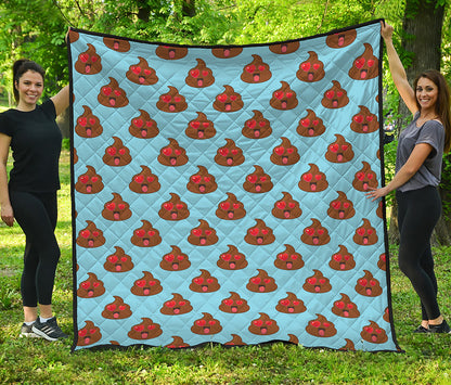 Lovely Poop Pattern Print Quilt