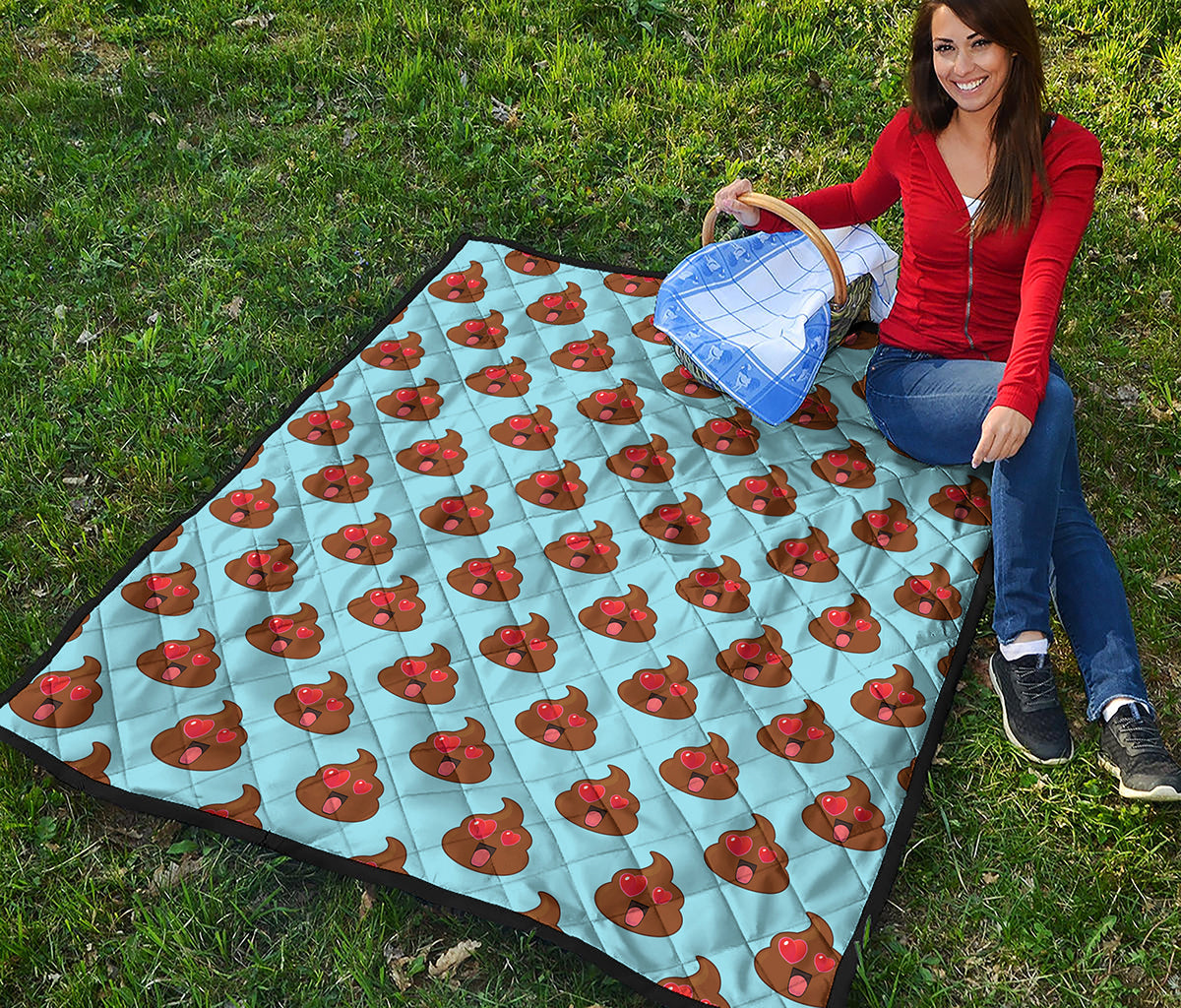 Lovely Poop Pattern Print Quilt