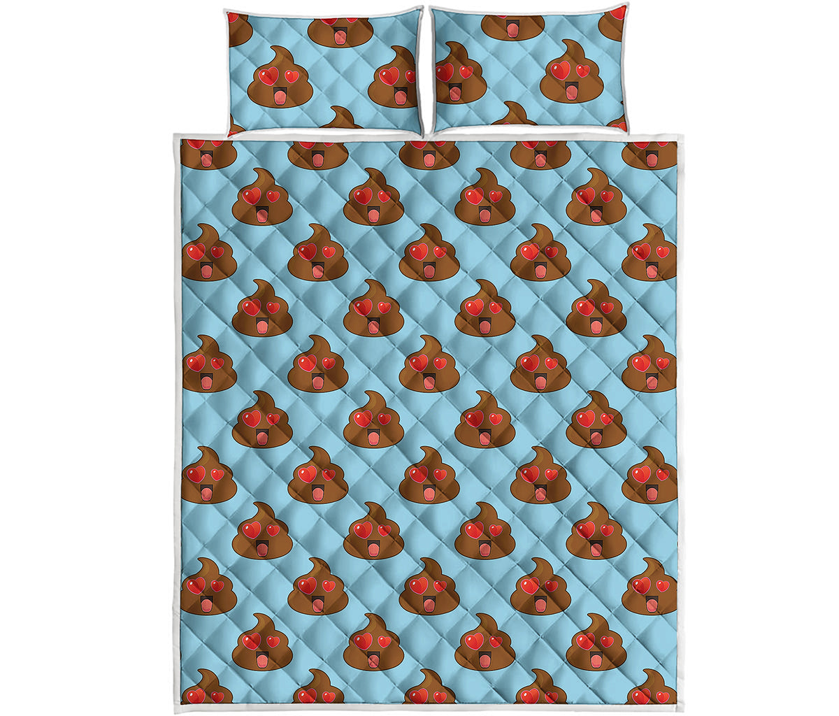Lovely Poop Pattern Print Quilt Bed Set