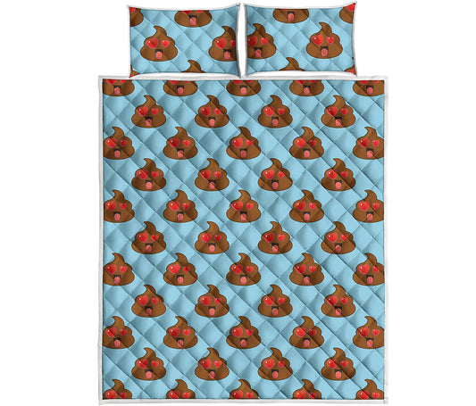 Lovely Poop Pattern Print Quilt Bed Set