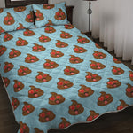 Lovely Poop Pattern Print Quilt Bed Set