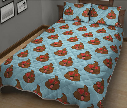 Lovely Poop Pattern Print Quilt Bed Set