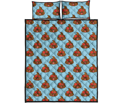 Lovely Poop Pattern Print Quilt Bed Set