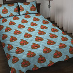 Lovely Poop Pattern Print Quilt Bed Set