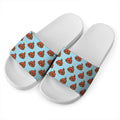 Lovely Poop Pattern Print White Slide Sandals