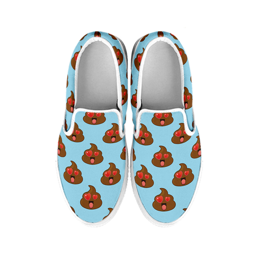 Lovely Poop Pattern Print White Slip On Shoes