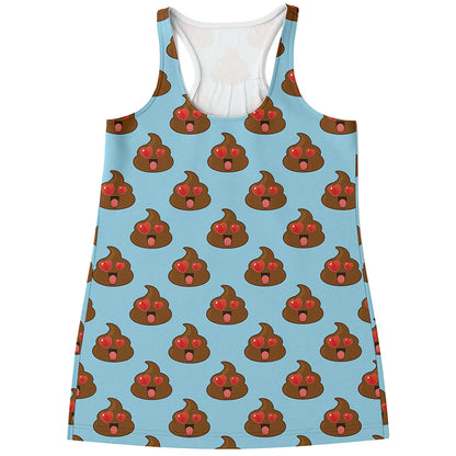 Lovely Poop Pattern Print Women's Racerback Tank Top
