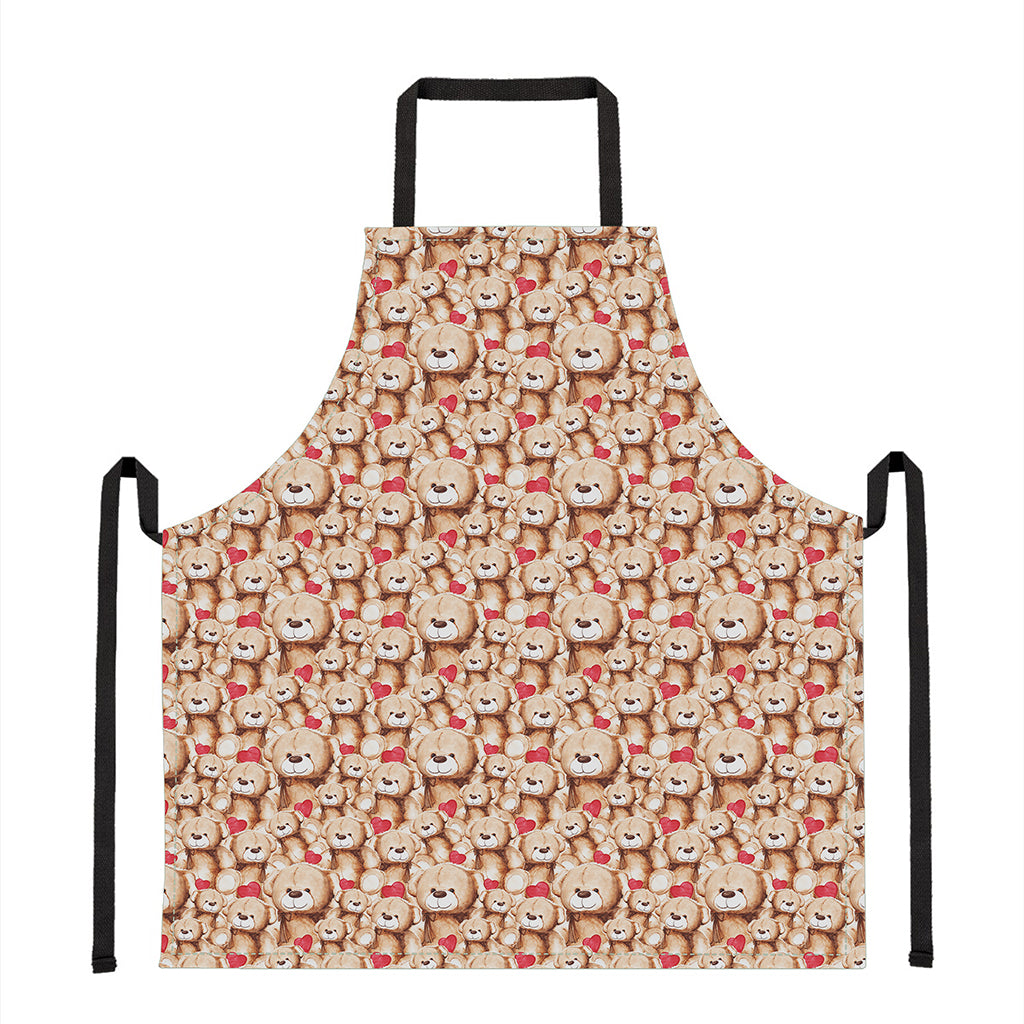 Lovely Teddy Bear Pattern Print Apron
