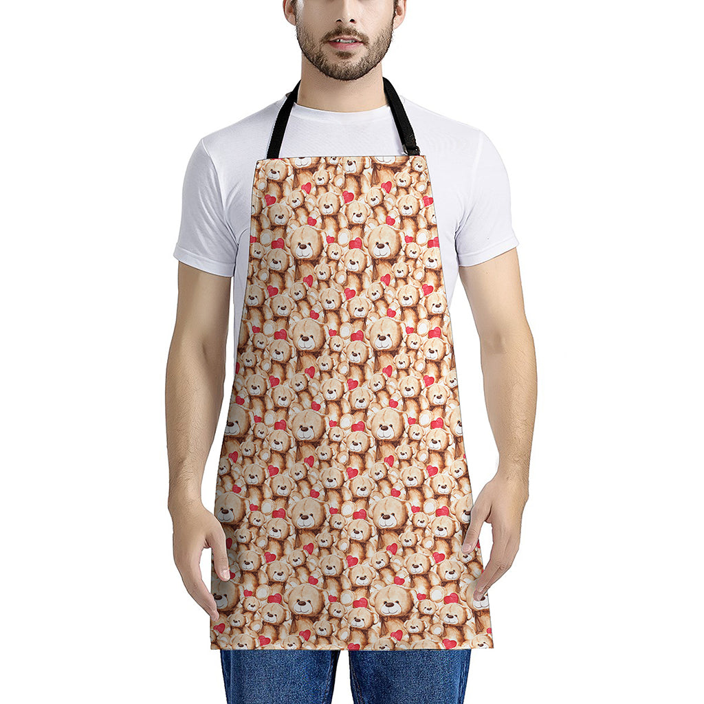 Lovely Teddy Bear Pattern Print Apron